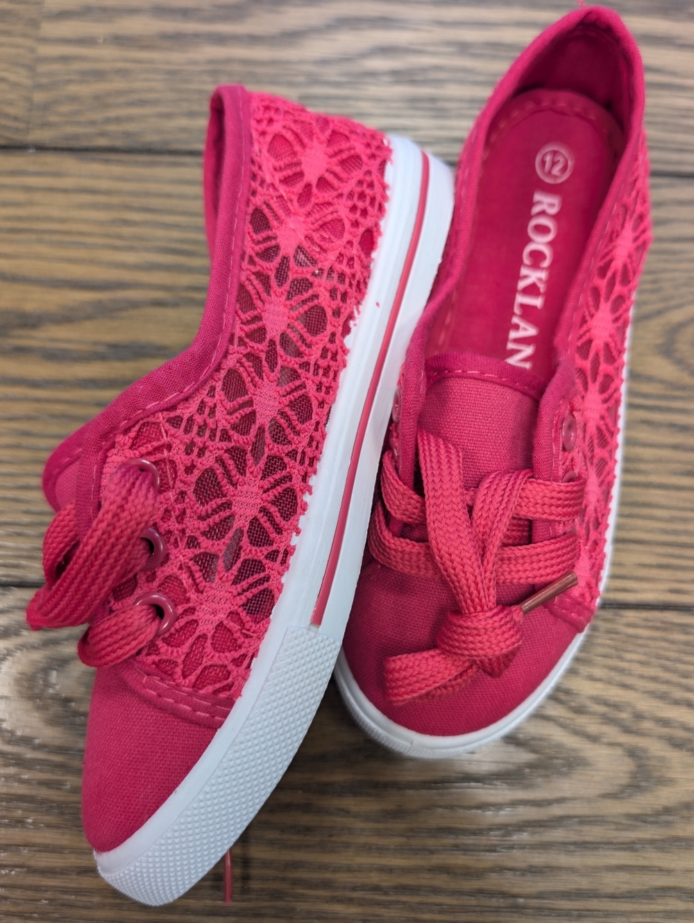 Rockland Pink‎ Lace Slip-On Sneakers | Girls Size 12 + 4 Available